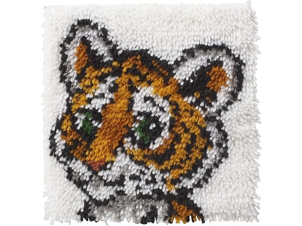 Wonderart Tiger Cub Latch Hook Kit, 12" X 12"