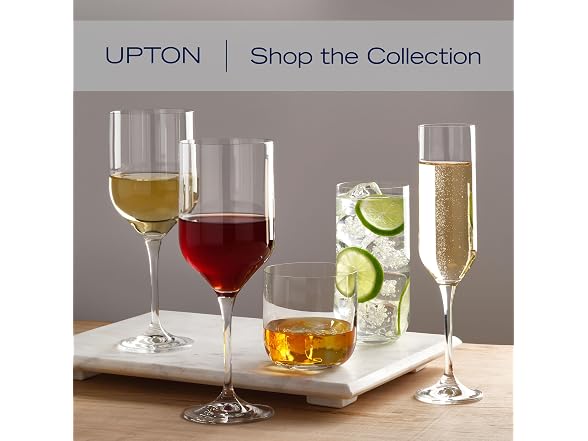 Upton White Wine Chardonnay Glasses, Set of 4, 17.5 Ounce