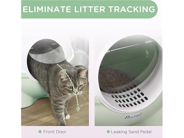 PawHut Hooded Cat Litter Box, Large Kitty Lit