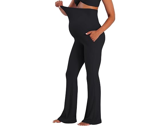 Sunzel Maternity Flare Leggings 28in S Black
