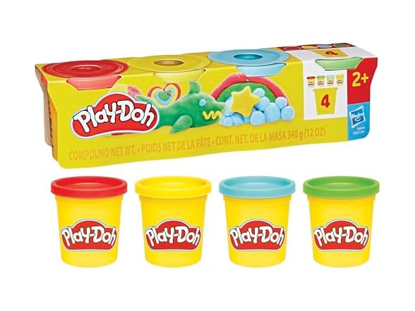 Play-Doh 4 Classic Colours, Modelling Dough Set