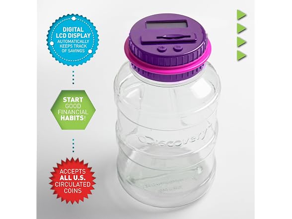 Discovey Digital Coin Counter Money Jar