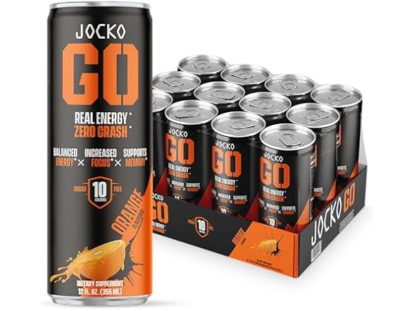 12PK Jocko GO Energy Drink (Afterburner Orange)