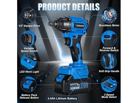 AZZUNO 20V Impact Wrench