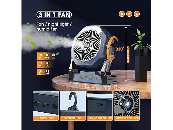 AUSIC Misting Solar Fan