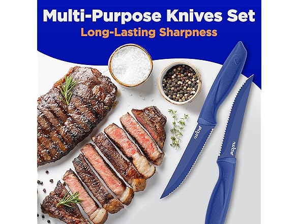 NutriChef SereneLife Stainless Steel Knife Set