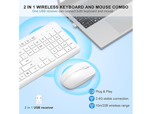 Wireless Keyboard and Mouse Combo