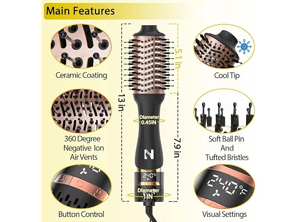 Nicebay Hair Blow Dryer Brush