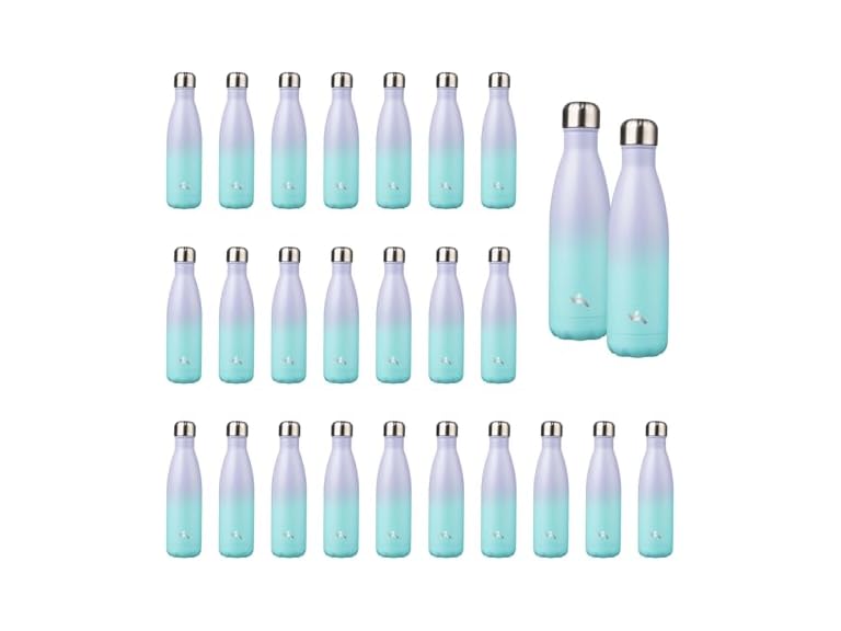 Konokyo 24 Pack 17 oz Insulated  Water Bottle Lavender