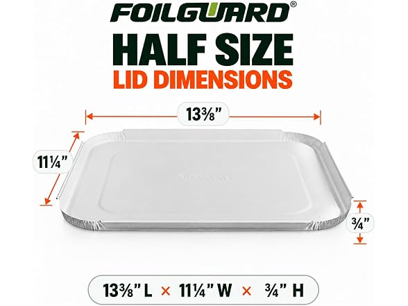FoilGuard Half Size Disposable Aluminum Lid