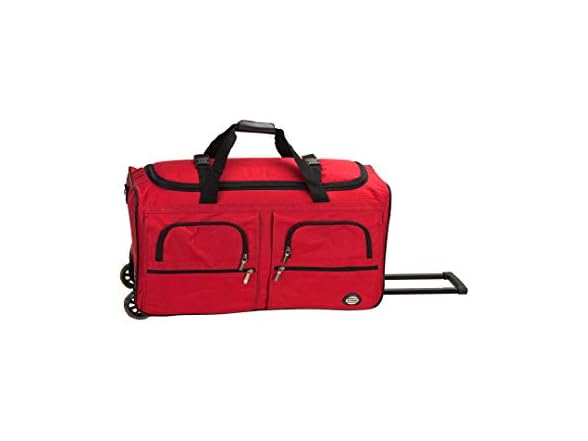Rockland Rolling Duffel Bag, Red, 40"