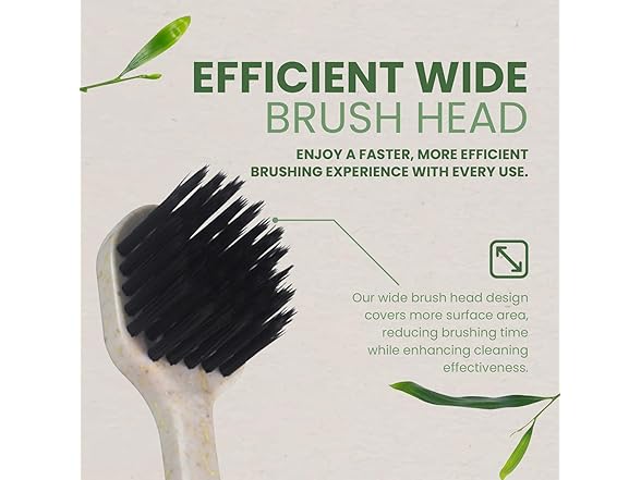 6PK Pursonic Wide Brush Head Charcoal Toothbrush