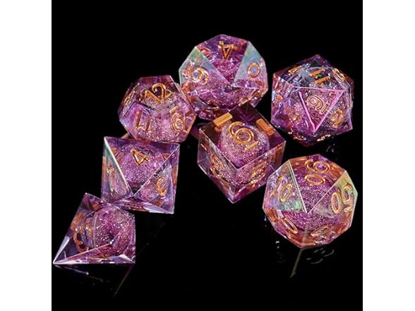 FugaCity DND Dice Set, Sand Flow-Purple
