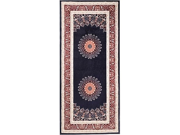 Superior Elegant Floral Medallion Border Washable Indoor Area Rug