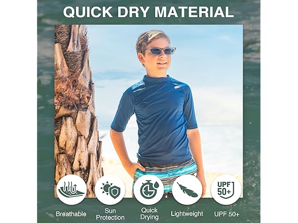 Kanu Surf Boys Boys' Fiji UPF 50+ Sun Rashguard
