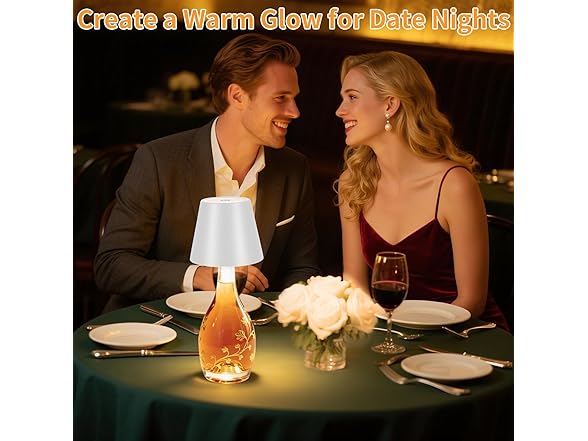 White Shade Wireless Bottle Lamp