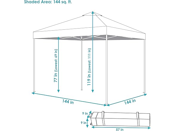 Sunnydaze 12 x 12-Foot Premium Pop-Up Canopy