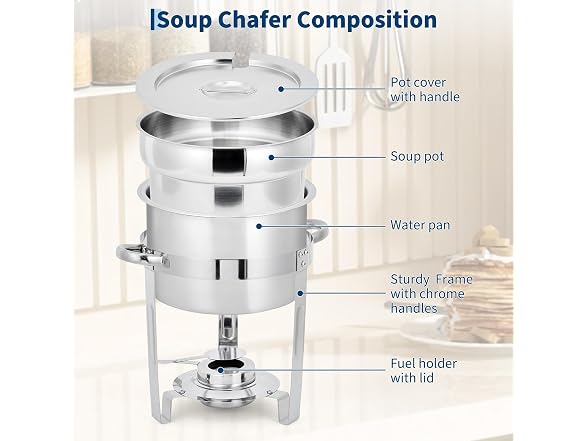 7QT Commercial-Grade Soup Chafer Set of 2