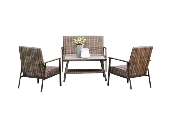 Four Seasons Courtyard Nantucket 4 Piece Patio Furniture Set