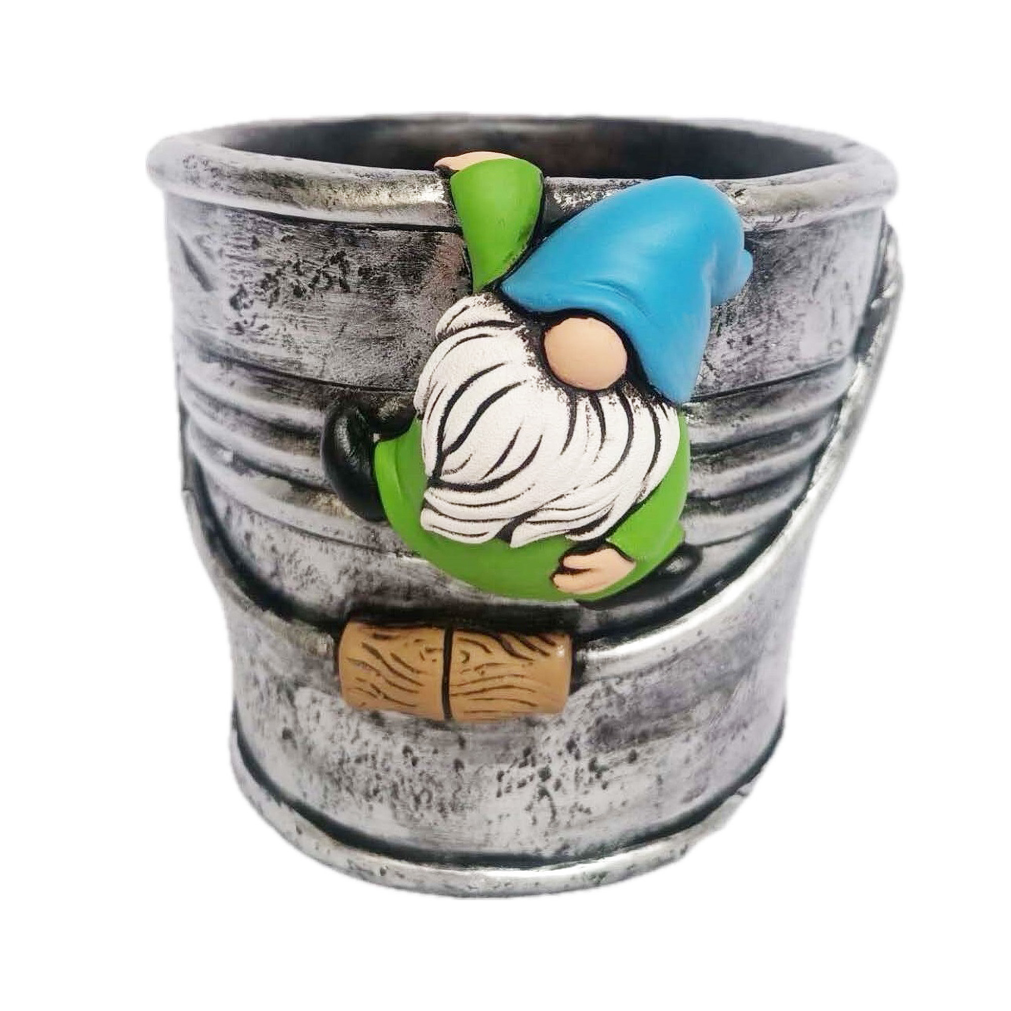 6.6" Cement Gnome Pot - Gallery 2
