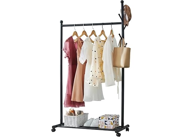 Takywep 41.34'' Length Standing Coat Rack with Wheels