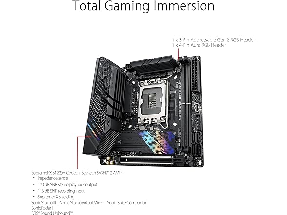 ASUS ROG Strix B760-I Gaming WiFi Intel® B760(13th and 12th Gen)LGA 1700 mini-ITX motherboard,8 + 1 power stages,DDR5 up to 7600 MT/s, PCIe 5.0,2xM.2 slots,WiFi 6E,USB 3.2 Gen 2x2 Type-C,Aura Sync RGB (Open Box)
