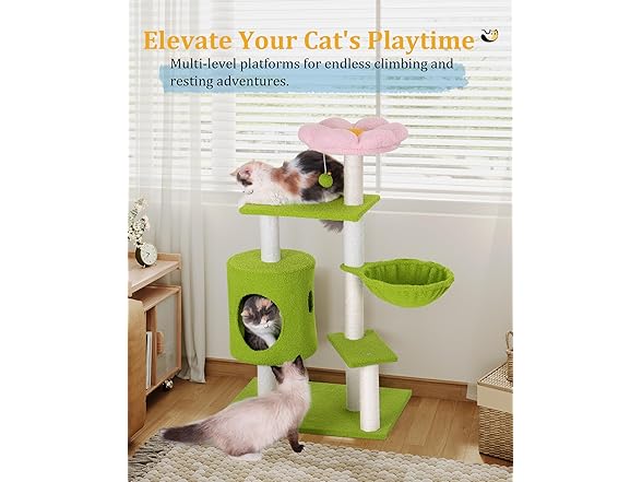 Flower Cat Tree with 3 Scratching Posts