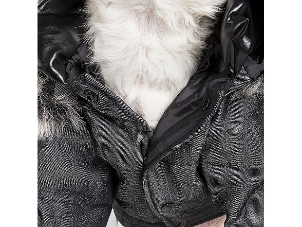 Pet Life ® Ruff-Choppered Denim Dog Coat