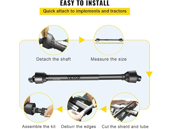 VEVOR PTO Shaft 1 3/8\" PTO Drive Shaft