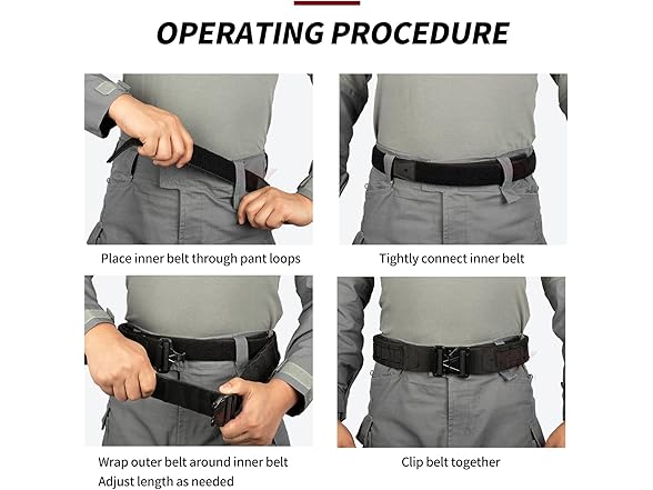 PIKEON Nylon Quick Release Tactical Duty Belt 3 Pk