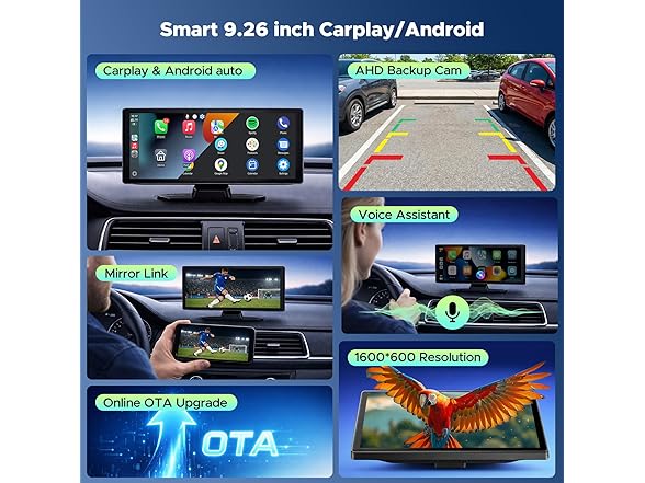 LAMTTO 9.26" Wireless CarPlay Screen