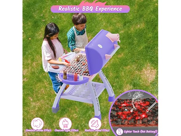 Kids BBQ Grill Playset with Smoke, Sound & Light
