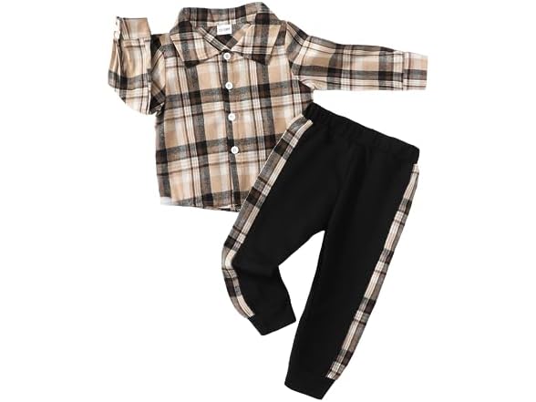 Baby Boy Flannel Shirt Pants Set