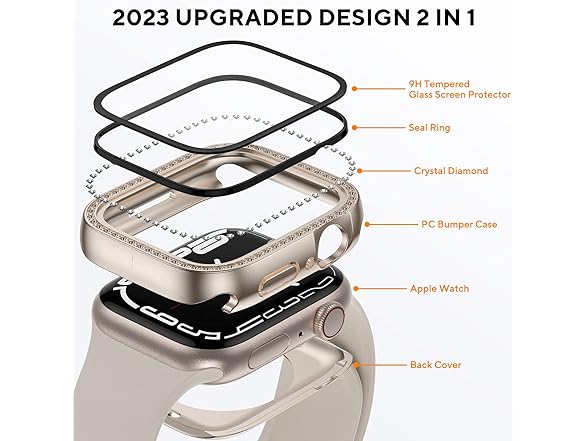 Singiuzoo 2 in 1 Bling Waterproof Case 