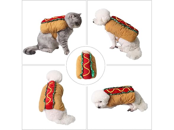 ULTECHNOVO Hot Dog Doggie Pet Costume, Funny