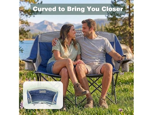 SUNNYFEEL Blue Loveseat Chair w/Cooler