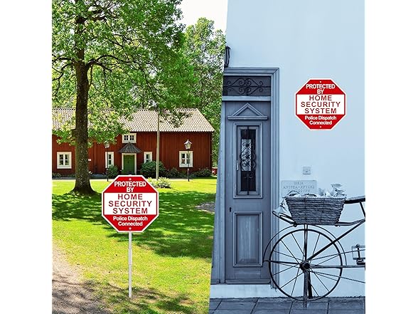 MINGHONG Protected By Home Security Sign