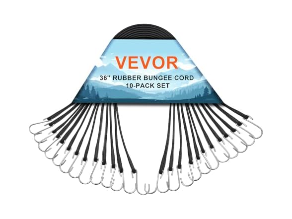 VEVOR 10 Piece Flat Bungee Cord