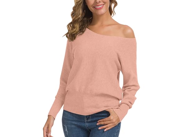 Feiersi Women (L) Off Shoulder Sweater Pullover
