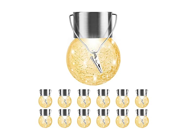 Solar Hanging Light 12 Pack Warm White