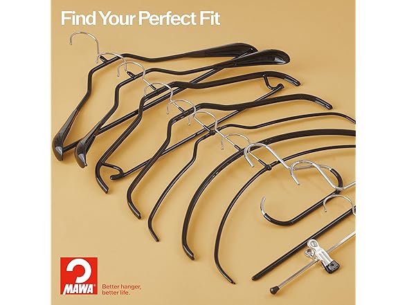 Non-Slip Space-Saving Clothes Hanger Set of 20, Latte