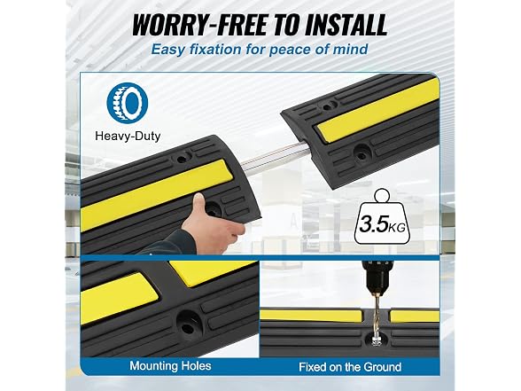 3.28 ft Cable Protector Ramp, 4 Pack of