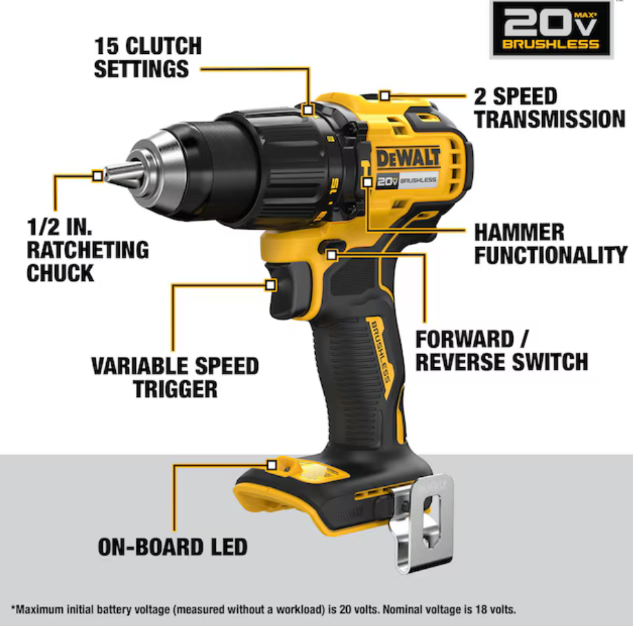 DEWALT DCK203P2 20V MAX 2 Tool Brushless Combo Kit - Gallery 6