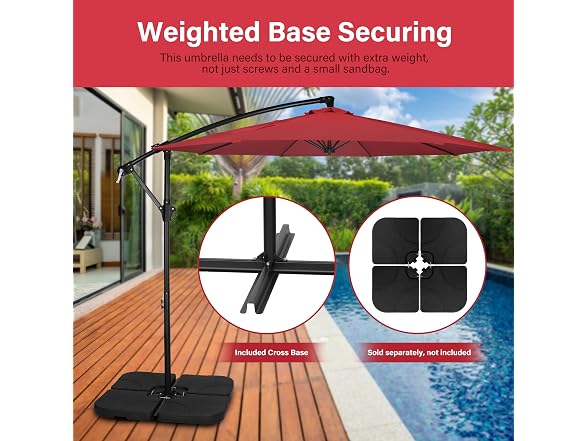 YSSOA 10ft Cantilever Patio Umbrella, Offset Hanging Outdoor