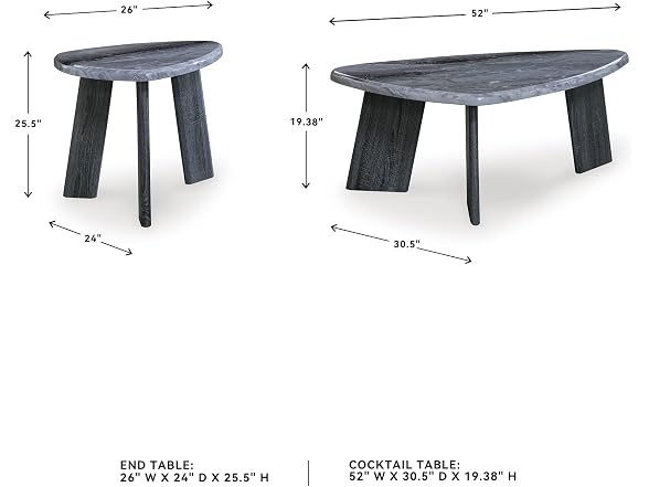 Ashley Bluebond Table Set 3pc Gray