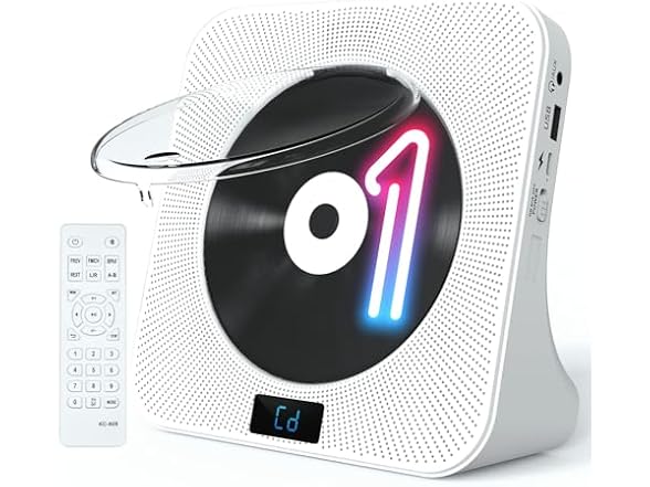 Jimwey Desktop CD Player Portable with Bluetooth