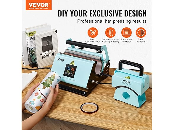 VEVOR 2 in 1 Tumbler and Hat Heat Press Machine