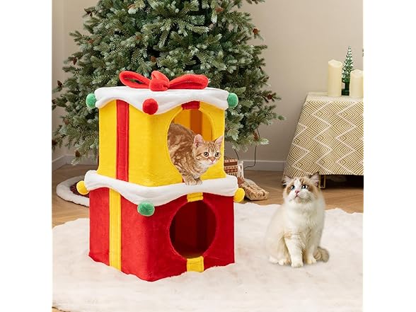 PETSITE Christmas Gift-Shaped Cat House