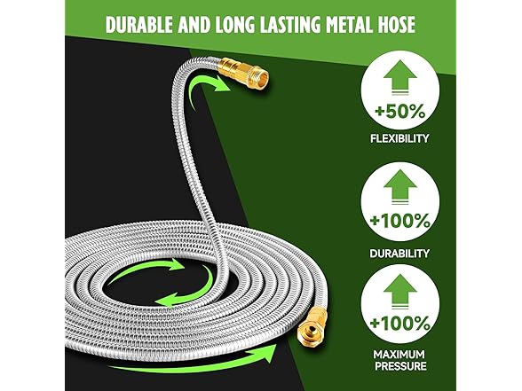 Dphkcey Metal Garden Hose 50FT