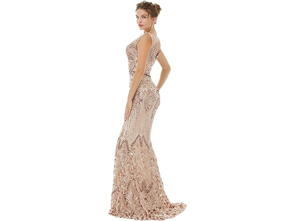 Engerla Women (16) Engela V Neck Sequin Sexy Gowns